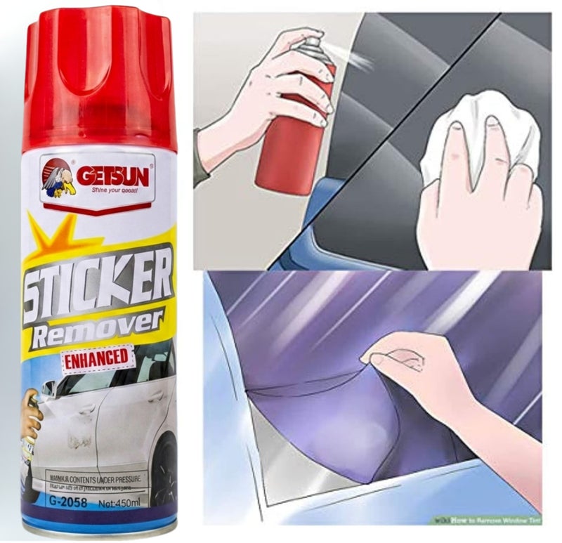 GETSUN Sticker & Adhesive Remover Spray 450ml - Image 2